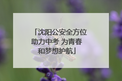 沈阳公安全方位助力中考 为青春和梦想护航