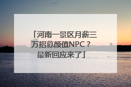 河南一景区月薪三万招募颜值NPC？最新回应来了