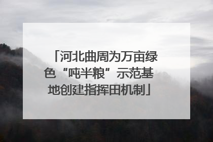 河北曲周为万亩绿色“吨半粮”示范基地创建指挥田机制