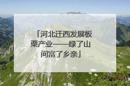 河北迁西发展板栗产业——绿了山间富了乡亲