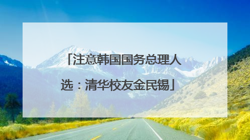 注意韩国国务总理人选：清华校友金民锡