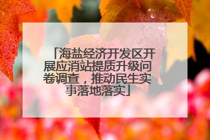 海盐经济开发区开展应消站提质升级问卷调查，推动民生实事落地落实