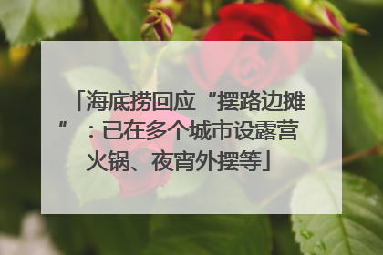 海底捞回应“摆路边摊”：已在多个城市设露营火锅、夜宵外摆等