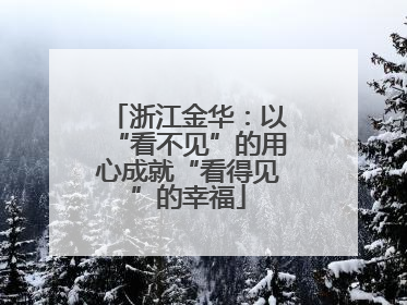 浙江金华：以“看不见”的用心成就“看得见”的幸福