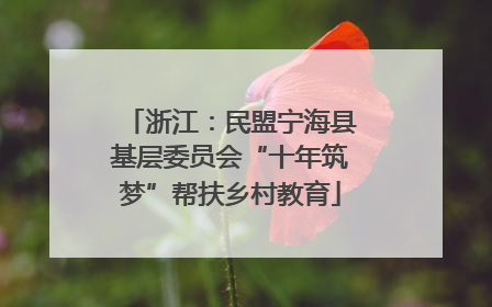 浙江：民盟宁海县基层委员会“十年筑梦”帮扶乡村教育