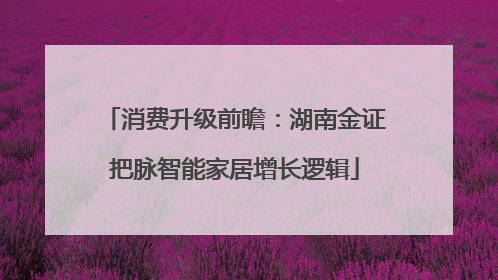 消费升级前瞻：湖南金证把脉智能家居增长逻辑