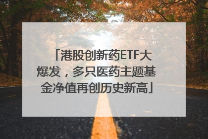 港股创新药ETF大爆发，多只医药主题基金净值再创历史新高
