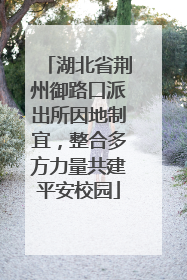 湖北省荆州御路口派出所因地制宜，整合多方力量共建平安校园