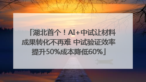 湖北首个！AI+中试让材料成果转化不再难 中试验证效率提升50%成本降低60%