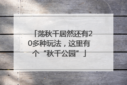 荡秋千居然还有20多种玩法，这里有个“秋千公园”