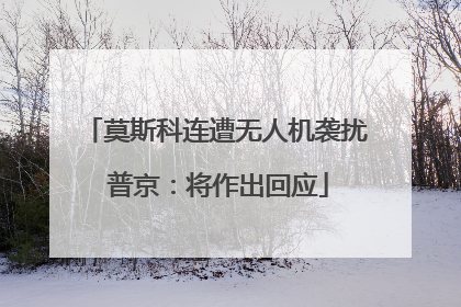 莫斯科连遭无人机袭扰 普京：将作出回应