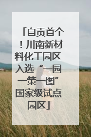 自贡首个！川南新材料化工园区入选“一园一策一图”国家级试点园区