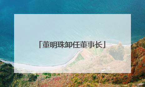 董明珠卸任董事长