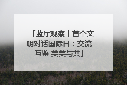 蓝厅观察丨首个文明对话国际日：交流互鉴 美美与共