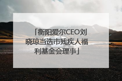 衡阳爱尔CEO刘晓琼当选市残疾人福利基金会理事