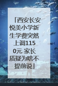 西安长安悦美小学新生学费突然上调1150元 家长质疑为啥不提前说