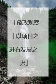 豫政观察丨以项目之进看发展之势
