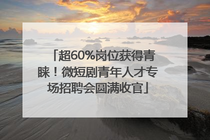 超60%岗位获得青睐！微短剧青年人才专场招聘会圆满收官