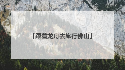 跟着龙舟去旅行佛山