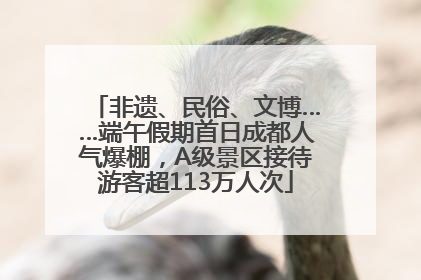 非遗、民俗、文博……端午假期首日成都人气爆棚，A级景区接待游客超113万人次