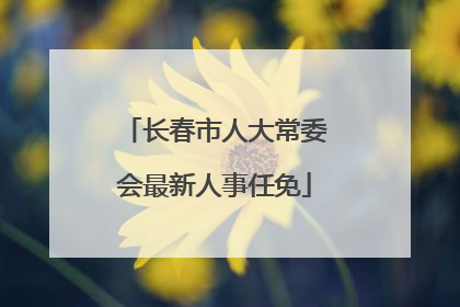 长春市人大常委会最新人事任免