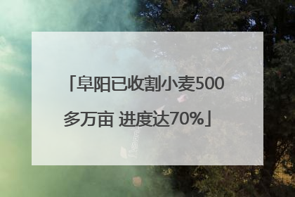 阜阳已收割小麦500多万亩 进度达70%