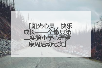 阳光心灵，快乐成长——全椒县第二实验小学心理健康周活动纪实