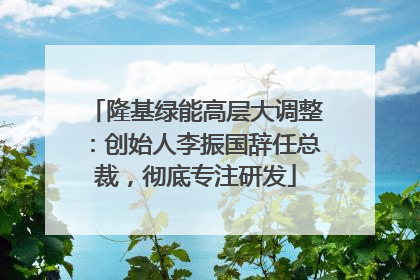 隆基绿能高层大调整：创始人李振国辞任总裁，彻底专注研发