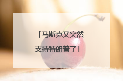 马斯克又突然支持特朗普了