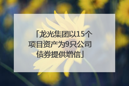 龙光集团以15个项目资产为9只公司债券提供增信