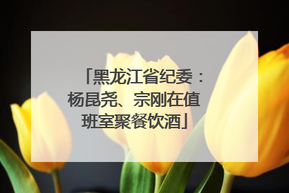 黑龙江省纪委：杨昆尧、宗刚在值班室聚餐饮酒