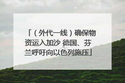 （外代一线）确保物资运入加沙 德国、芬兰呼吁向以色列施压