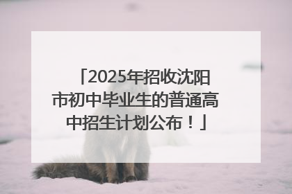 2025年招收沈阳市初中毕业生的普通高中招生计划公布！