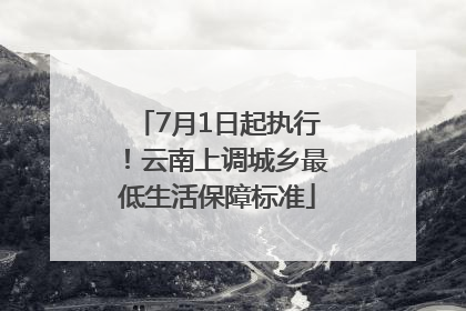 7月1日起执行！云南上调城乡最低生活保障标准