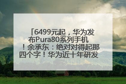 6499元起，华为发布Pura80系列手机！余承东：绝对对得起那四个字！华为近十年研发投入12490亿元