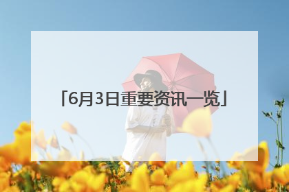 6月3日重要资讯一览
