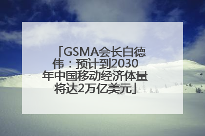 GSMA会长白德伟：预计到2030年中国移动经济体量将达2万亿美元