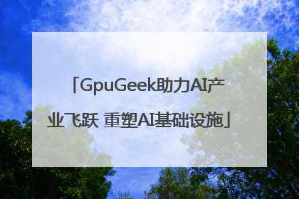 GpuGeek助力AI产业飞跃 重塑AI基础设施